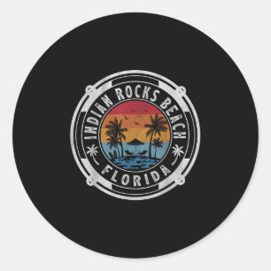 Sticker Rond Indian Rocks Beach Floride Vacances d'été Vintage