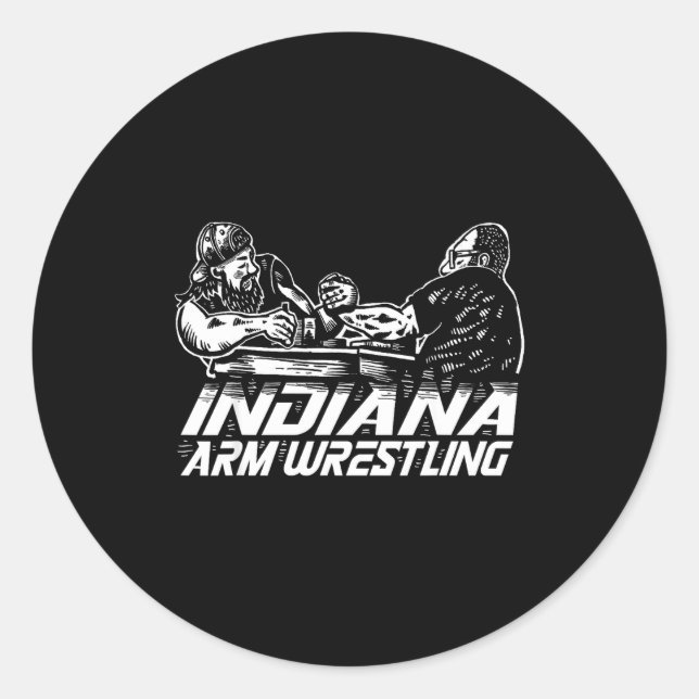 Sticker Rond Indiana Arm Wrestling  (Devant)