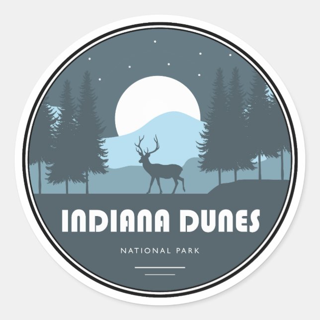 Sticker Rond Indiana Dunes National Park Deer (Devant)