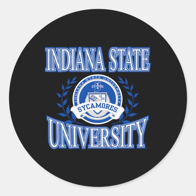 Sticker Rond Indiana State Sycamores Laurels Officiel (Devant)