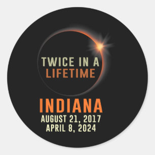 Sticker Rond Indiana Total Éclipse Solaire Deux Fois Dans Une V
