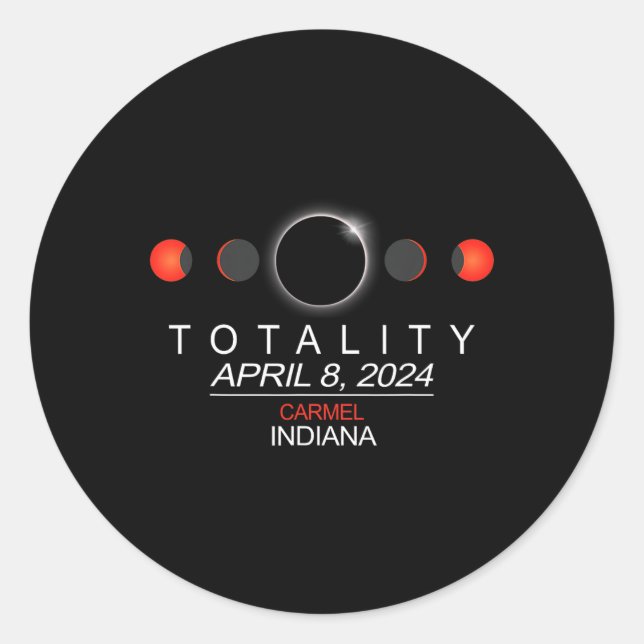 Sticker Rond Indiana Total Solar Eclipse 2024 (Devant)