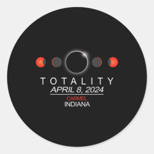 Sticker Rond Indiana Total Solar Eclipse 2024