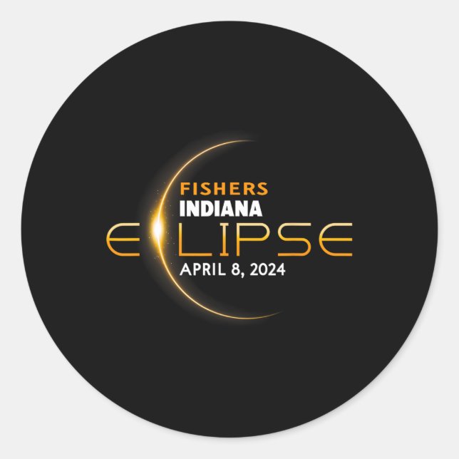 Sticker Rond Indiana Total Solar Eclipse 2024 (Devant)