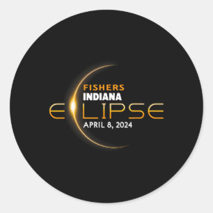 Sticker Rond Indiana Total Solar Eclipse 2024