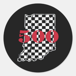 Sticker Rond Indianapolis Indiana State 500 voiture de course e