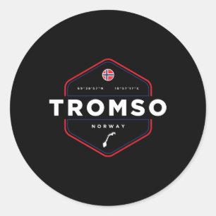 Sticker Rond Indicateur Carte Tromso Norvège