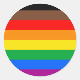 Sticker Rond Indicateur de fierté LGBTQ (8 bandes)