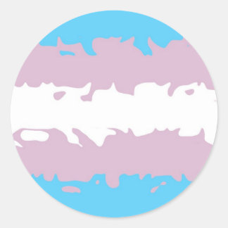 Sticker Rond Indicateur de fierté transgenre (flou)