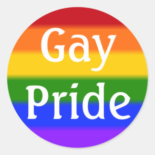 Sticker Rond Indicateur de Gay pride de congé (texte)