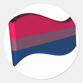 Sticker Rond Indicateur de la fierté bisexuelle 3D