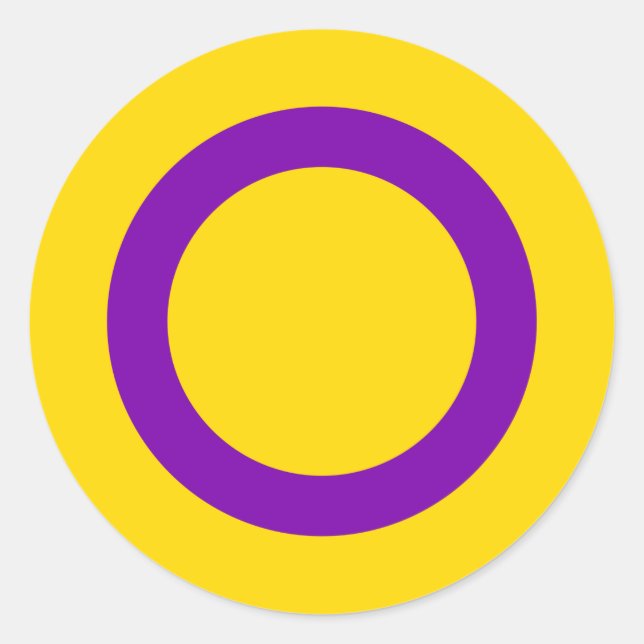 Sticker Rond Indicateur de la fierté intersexuelle (Devant)