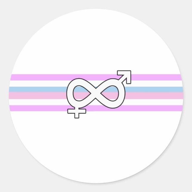 Sticker Rond Indicateur de la fierté intersexuelle (Devant)