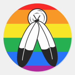 Sticker Rond Indicateur de la fierté LGBTQ+ bipolaire