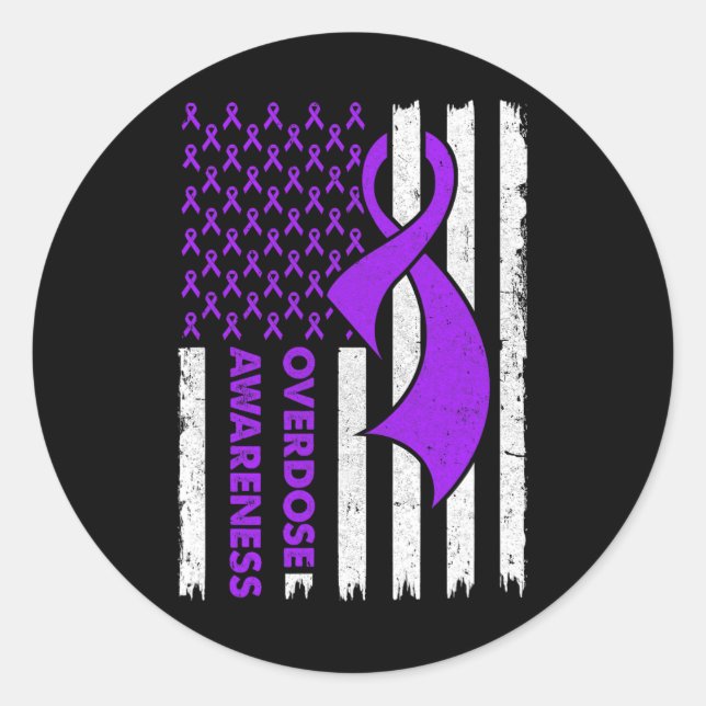 Sticker Rond Indicateur de sensibilisation à la surdose Addicti (Devant)