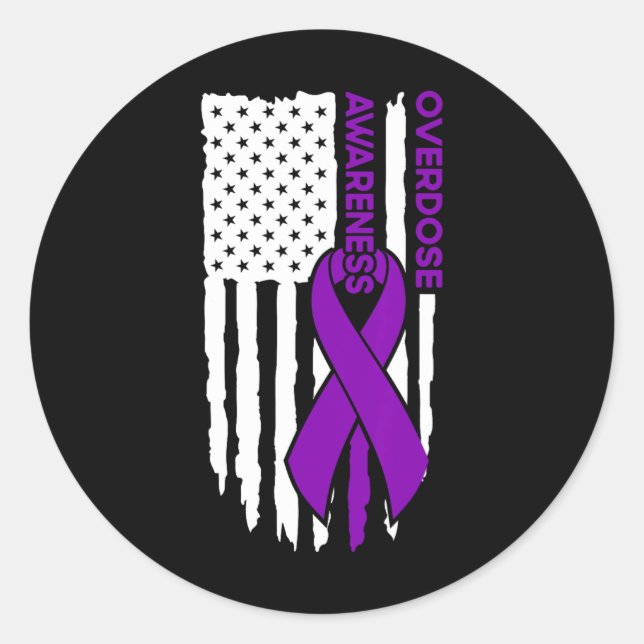 Sticker Rond Indicateur de sensibilisation aux surdoses Ruban v (Devant)