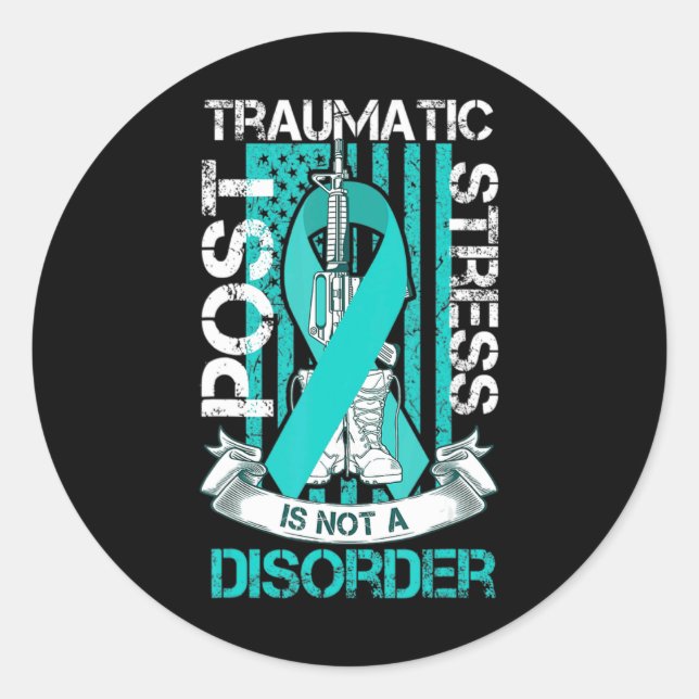 Sticker Rond Indicateur De Stress Traumatique turquoise Post-Ru (Devant)