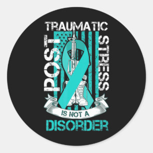Sticker Rond Indicateur De Stress Traumatique turquoise Post-Ru
