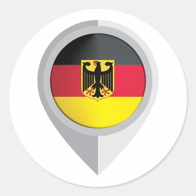 Sticker Rond Indicateur d'emplacement de la broche Allemagne (Devant)