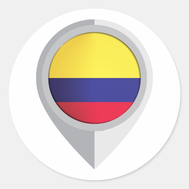 Sticker Rond Indicateur d'emplacement de la broche Colombie (Devant)