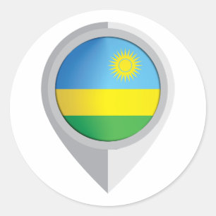 Sticker Rond Indicateur d'emplacement de la broche du Rwanda