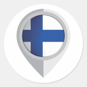 Sticker Rond Indicateur d'emplacement de la broche Finlande