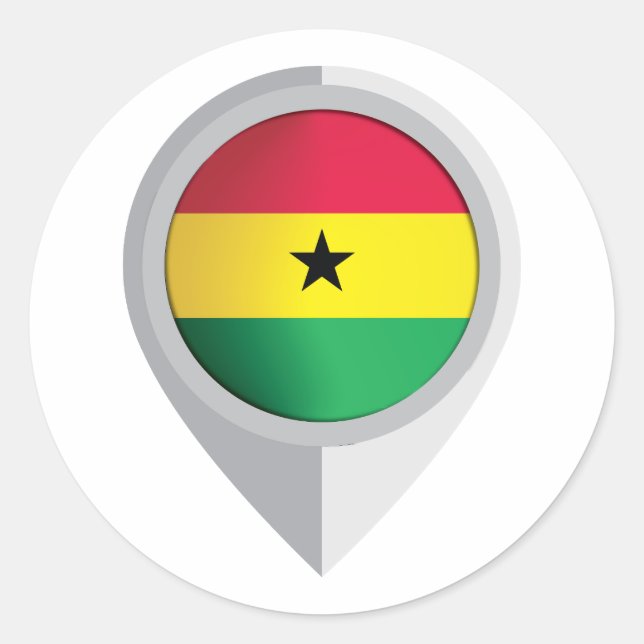 Sticker Rond Indicateur d'emplacement de la broche Ghana (Devant)