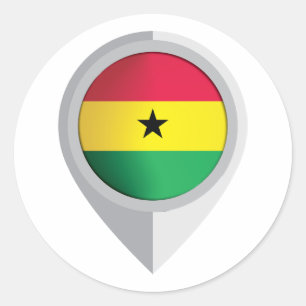 Sticker Rond Indicateur d'emplacement de la broche Ghana