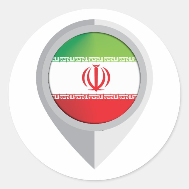 Sticker Rond Indicateur d'emplacement de la broche Iran (Devant)