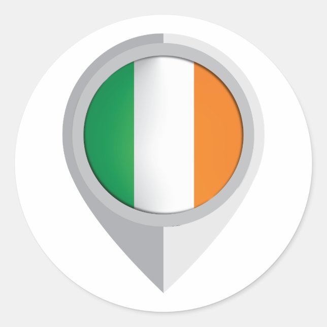 Sticker Rond Indicateur d'emplacement de la broche Irlande (Devant)