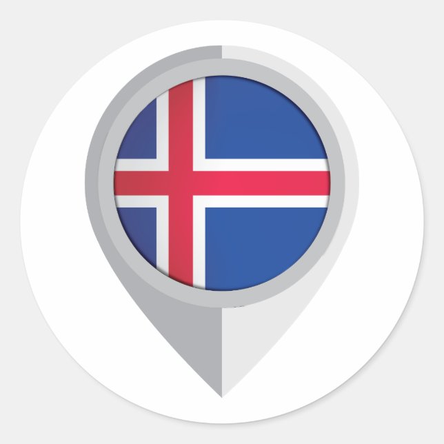 Sticker Rond Indicateur d'emplacement de la broche Islande (Devant)