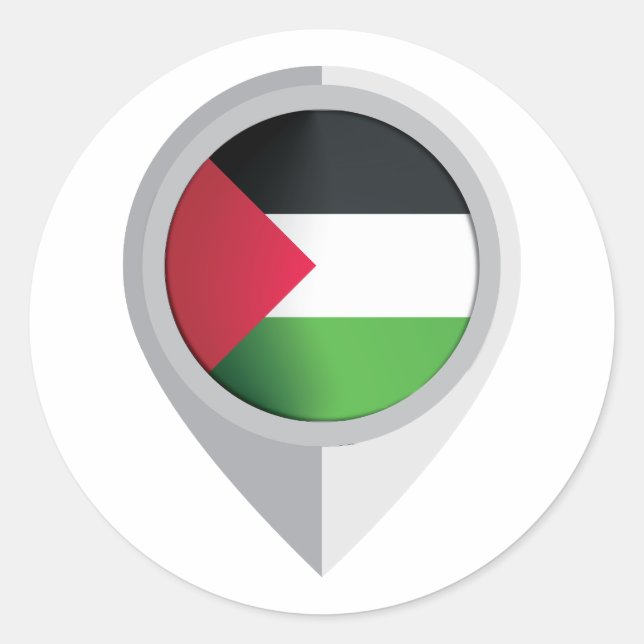 Sticker Rond Indicateur d'emplacement de la broche Palestine (Devant)