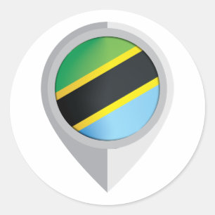Sticker Rond Indicateur d'emplacement de la broche Tanzanie