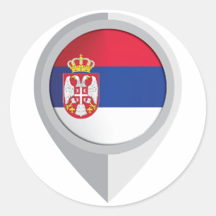 Sticker Rond Indicateur d'emplacement de la carte Serbie