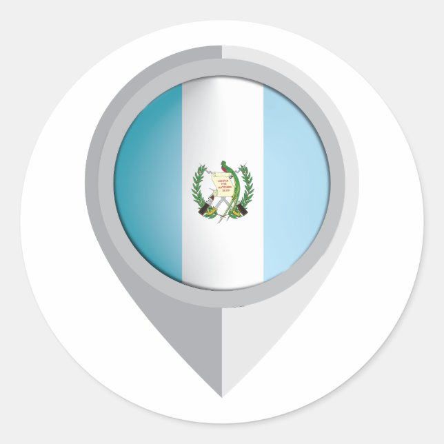 Sticker Rond Indicateur d'emplacement de la pièce Guatemala (Devant)