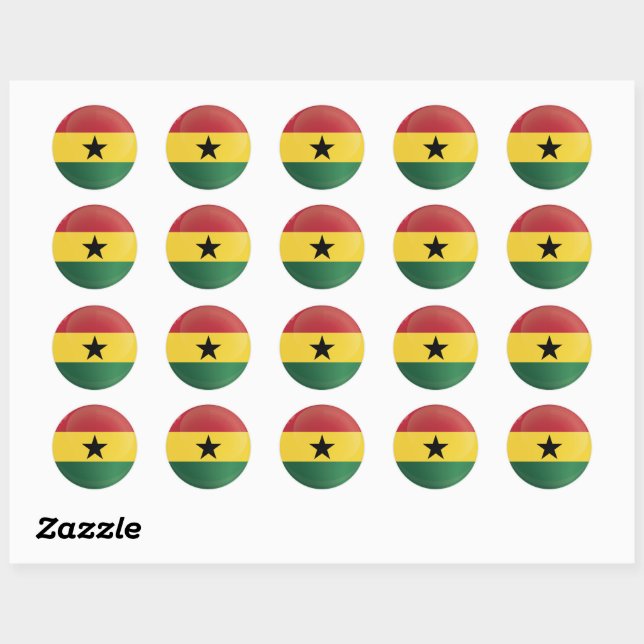 Sticker Rond Indicateur d'icône du Ghana (Feuille)