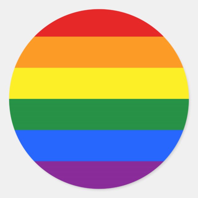 Sticker Rond Indicateur Gay pride arc-en-ciel (Devant)