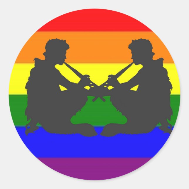 Sticker Rond Indicateur Gay pride grec alternatif (Devant)