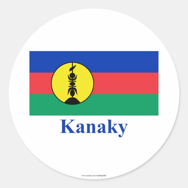 Sticker Rond Indicateur Kanaky avec nom (Devant)