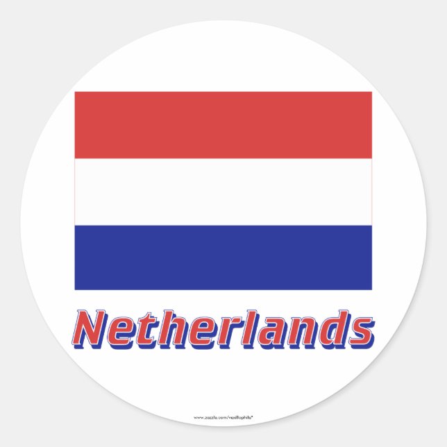 Sticker Rond Indicateur Pays-Bas avec nom (Devant)