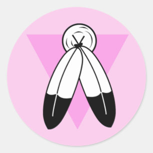 Sticker Rond Indicateur triangle rose bipolaire