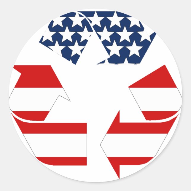Sticker Rond Indicateur USA - Symbole rouge blanc & bleu Recycl (Devant)