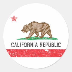 Sticker Rond Indicateur Vintage de la Californie