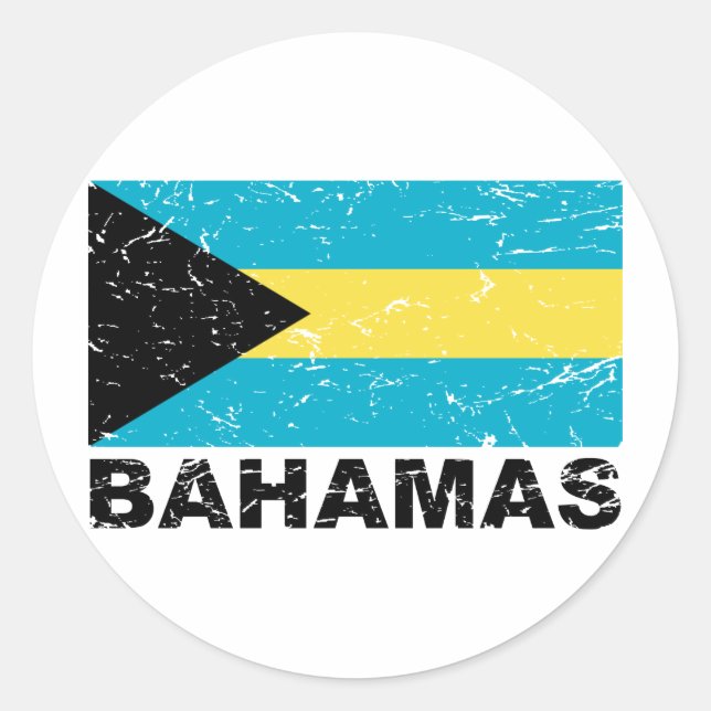 Sticker Rond Indicateur Vintage des Bahamas (Devant)