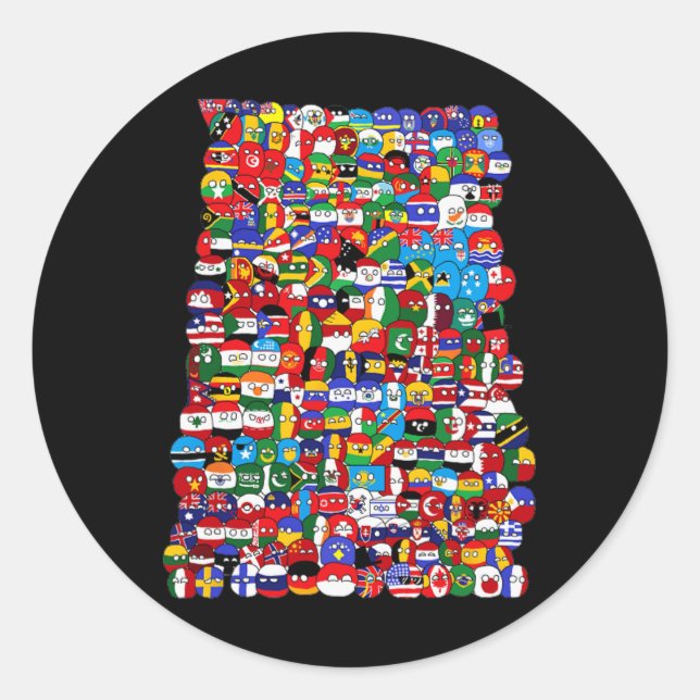 Sticker Rond Indicateurs du monde du pays (Devant)