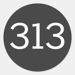 Sticker Rond Indicatif régional 313 (Détroit)