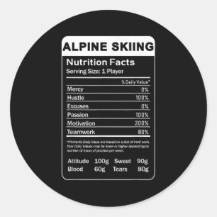 Sticker Rond Indice nutritionnel du ski alpin