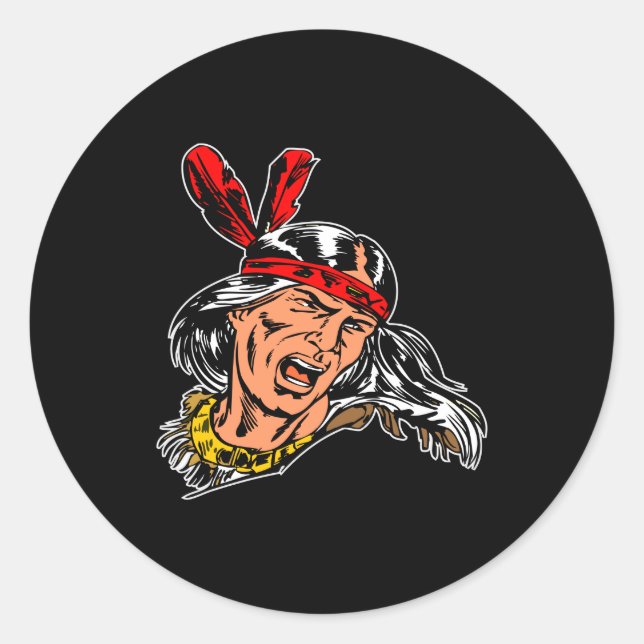 Sticker Rond Indien noir (Devant)