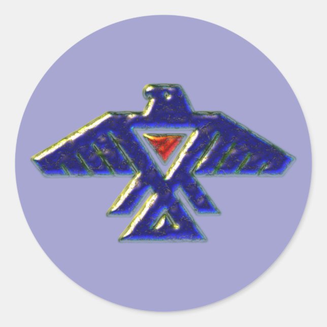Sticker Rond Indiens native american anishinabe ojibwe ojibwa (Devant)