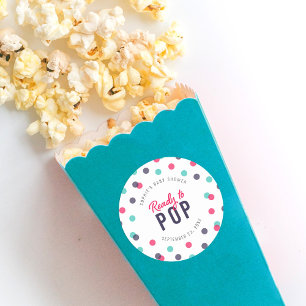 Sticker Rond Indigo Pink Turquoise Confetti prêt pour le Baby s